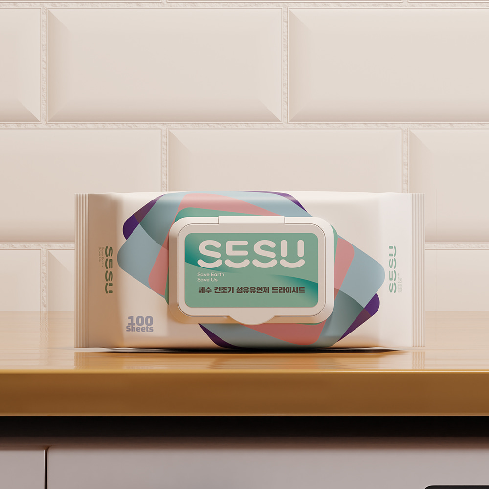 에스이에스유(SESU)세수 건조기 시트 섬유유연제 드라이시트 100매입